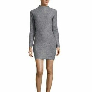 New Womens L NWT Christina Karin Designer Gray Dress Long Sleeves Warm Sweater